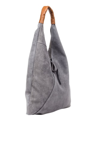 Bolso de nobuk - Gris y camel