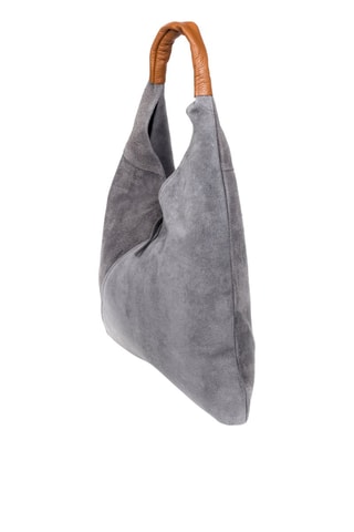 Bolso de nobuk - Gris y camel