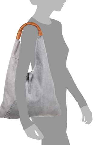 Bolso de nobuk - Gris y camel