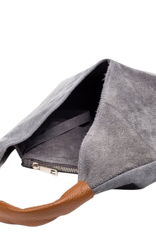 Bolso de nobuk - Gris y camel
