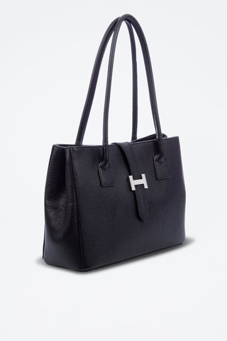 Bolso de piel Auditore - Negro