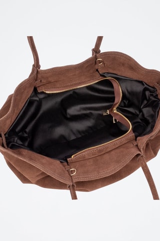 Bolso de nobuk Baradili - Marrón y dorado