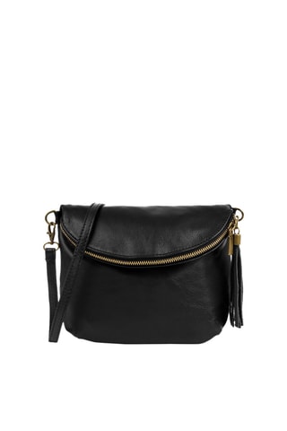 Bandolera de piel - Negro