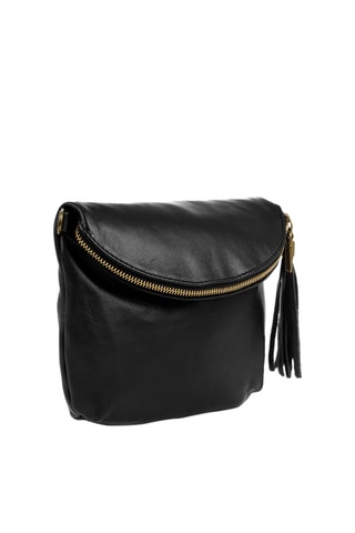 Bandolera de piel - Negro