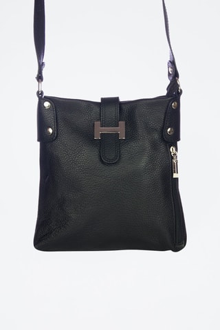 Bandolera de piel - Negro