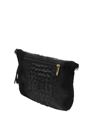 Bandolera de piel - Negro y dorado