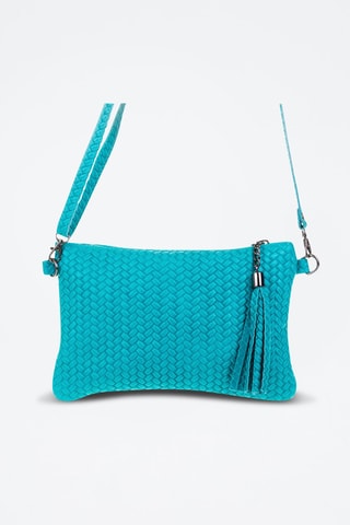 Bandolera trenzada de nobuk Oleggio - Azul