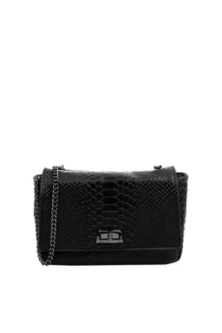 Bandolera de piel - Negro