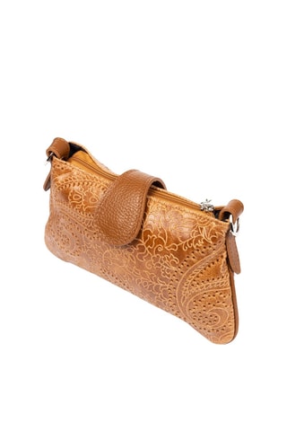 Bandolera de piel - Camel 