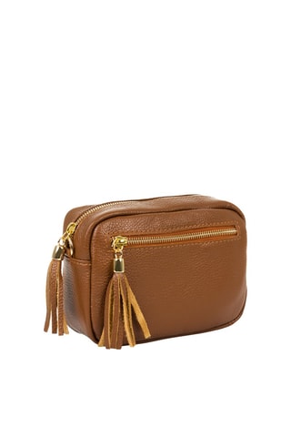 Bandolera de piel - Camel