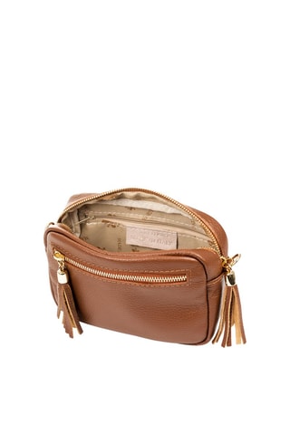 Bandolera de piel - Camel