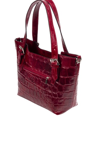 Bolso shopper de piel - Rojo