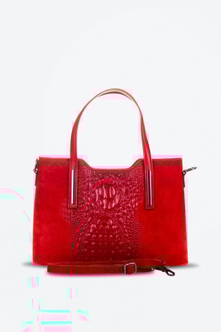 Bolso shopper de piel - Rojo