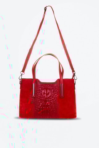 Bolso shopper de piel - Rojo