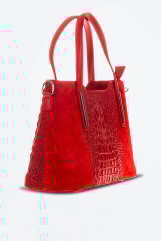 Bolso shopper de piel - Rojo