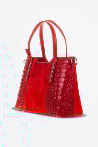 Bolso shopper de piel - Rojo