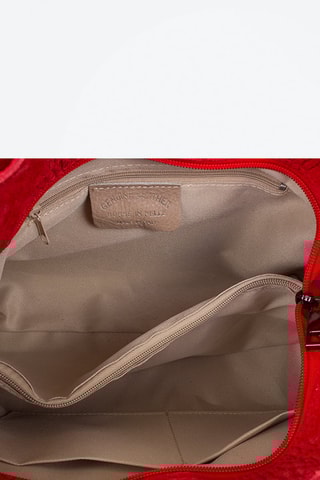 Bolso shopper de piel - Rojo