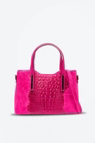 Bolso shopper de piel - Fucsia