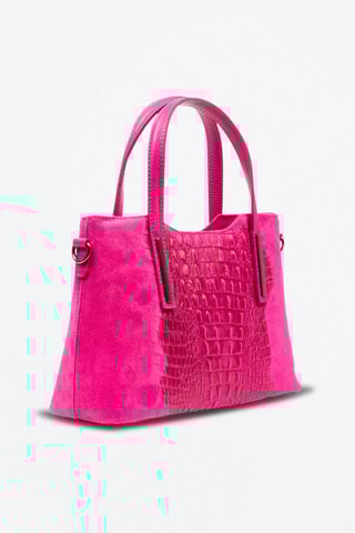 Bolso shopper de piel - Fucsia