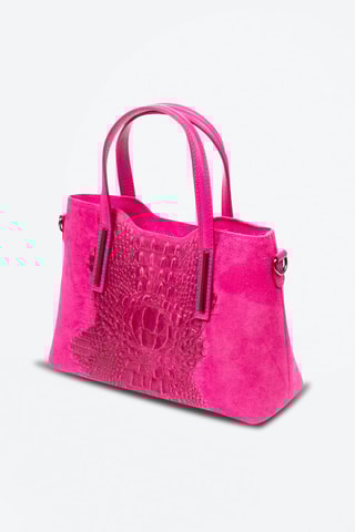 Bolso shopper de piel - Fucsia