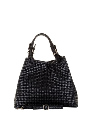 Bolso shopper de piel - Negro