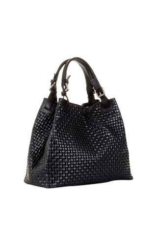 Bolso shopper de piel - Negro