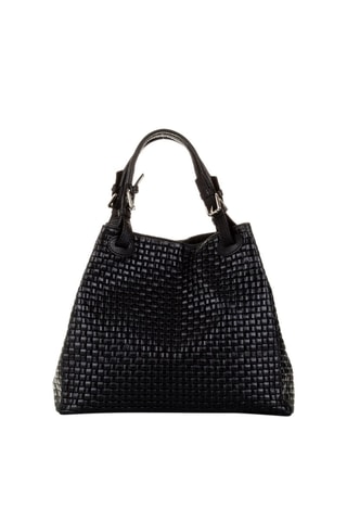Bolso shopper de piel - Negro