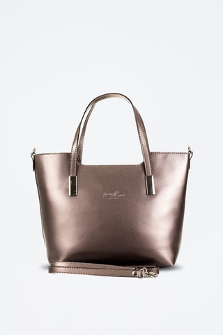 Bolso shopper de piel Filippa - Plateado