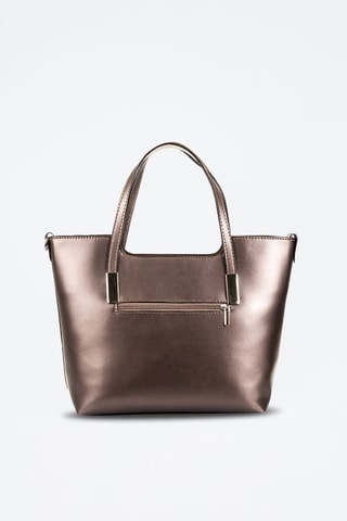 Bolso shopper de piel Filippa - Plateado