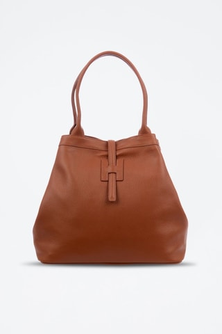 Bolso shopper de piel Aurigo - Marrón