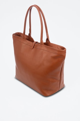 Bolso shopper de piel Aurigo - Marrón