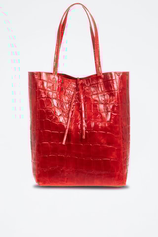 Bolso shopper de piel Sefora - Rojo