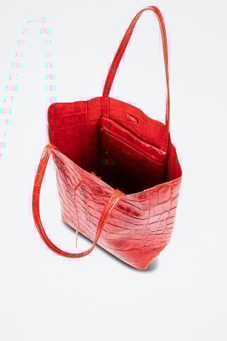 Bolso shopper de piel Sefora - Rojo