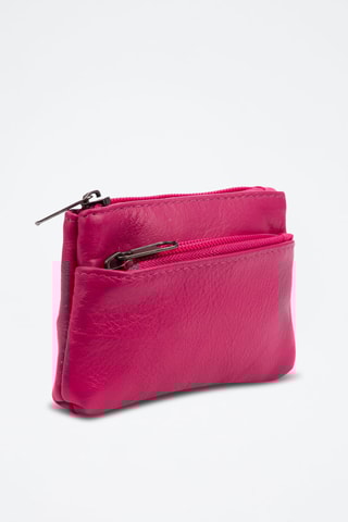 Monedero de piel Atrani - Fucsia