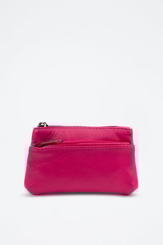 Monedero de piel Atrani - Fucsia