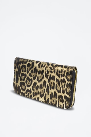 Cartera de piel - Negro, amarillo y dorado