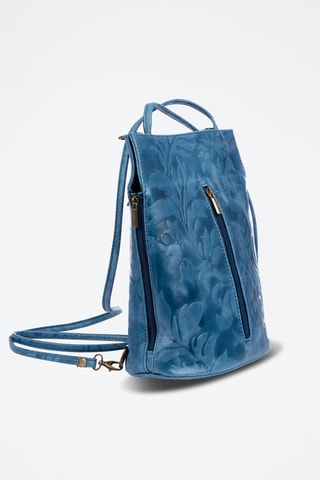 Mochila de piel - Azul claro