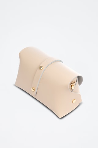 Bandolera de piel - Beige