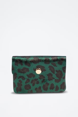 Monedero de piel - Verde oscuro