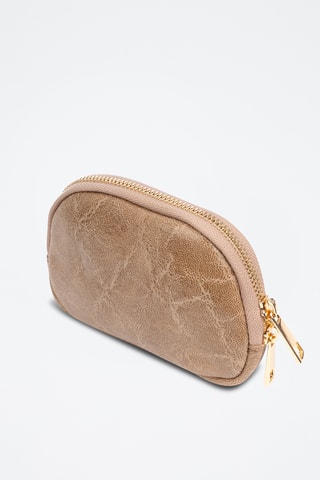 Monedero de piel - Beige