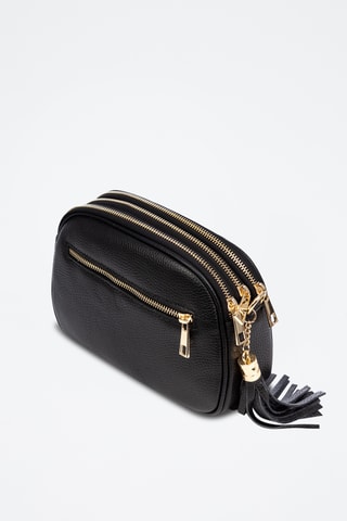 Bandolera de piel - Negro