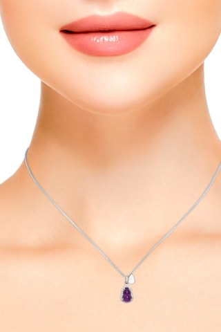 Collar - Plata, circones y amatista