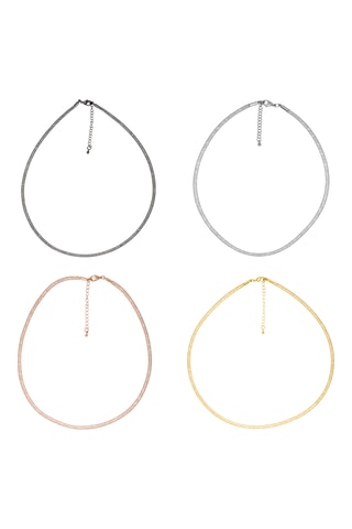 4 collares - Dorado y rosa