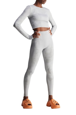 Yogalegging Hoge Taille TrueStrength - Lichtgrijs