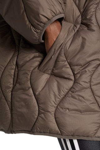 Lange Gewatteerde Jas Mid - Bruin