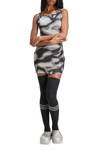 Rechte Jurk Pabllo Vittar Tie and Dye - Wit en Donkergrijs