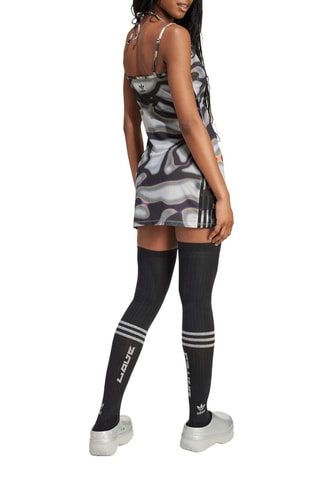 Rechte Jurk Pabllo Vittar Tie and Dye - Wit en Donkergrijs