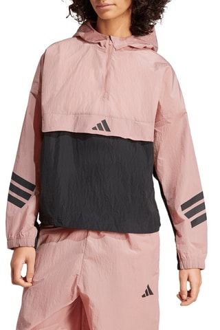 Windjack met Capuchon - Roze en Zwart