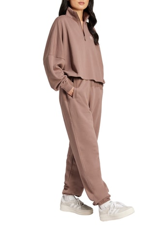 Wijde Joggingbroek Hoge Taille Essentials - Taupe