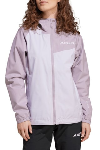 Windjack met Capuchon - Lichtgrijs en Wit